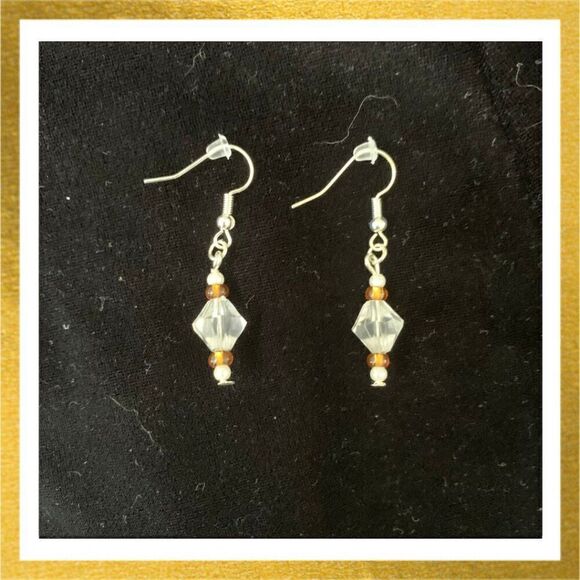 3/$20 Hand Crafted BEADED Dangle HANDMADE Glass CRYSTAL EARRINGS - Picture 1 of 1